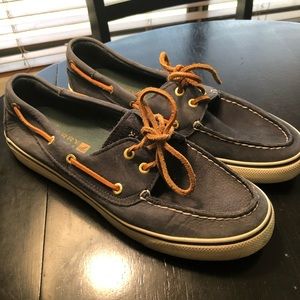 Blue suede Sperrys